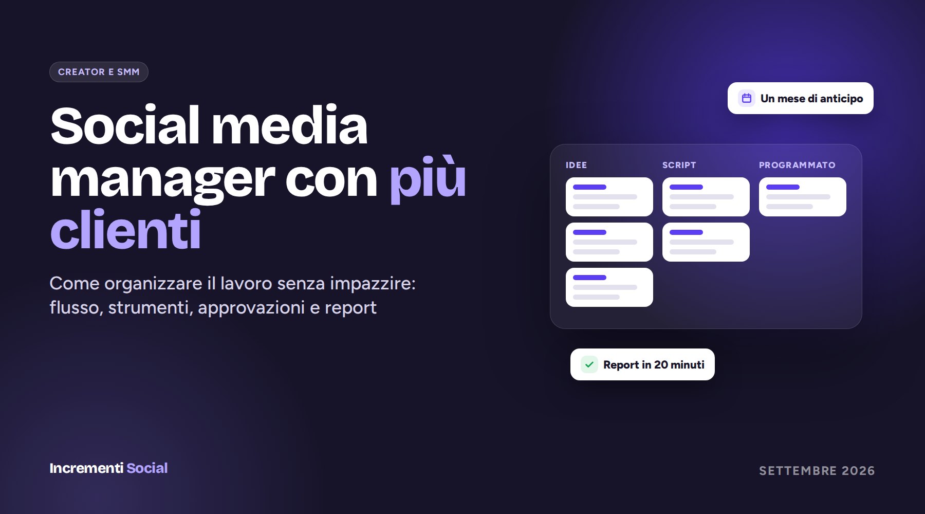 Social media manager con più clienti: come organizzare il lavoro